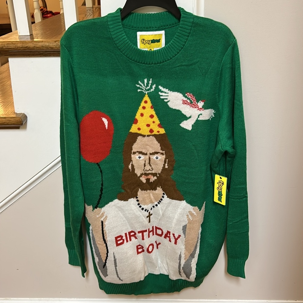 Tipsy Elves Happy Birthday Jesus ugly Christmas sweater - Picture 2 of 16